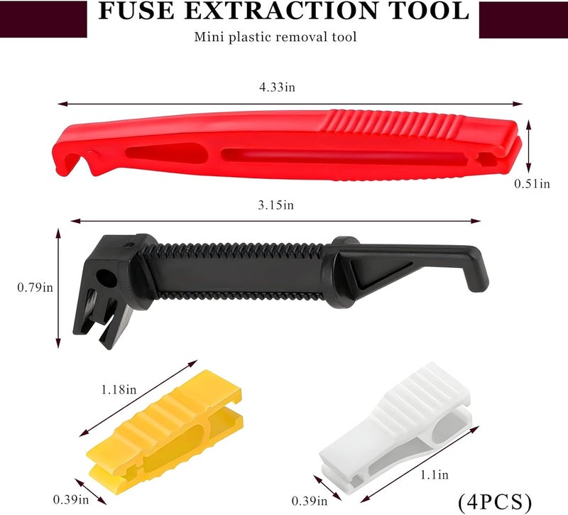 FSTURIOS 4PCS Car Fuse Puller Tool, 4 Size Mini Plastic Vehicle Fuse Puller Extraction Tool Set, Automotive Blade Glass Fuses Insertion Tool for Motorcycle Truck Fuses Replacement - Image 2